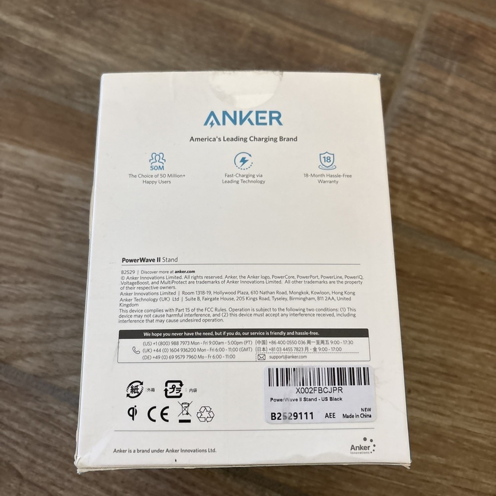 Original box of  2 Anker PowerWave Pad B2503‎ Black Wireless Charger